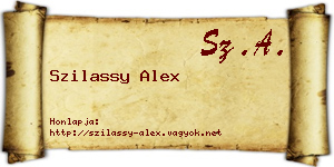 Szilassy Alex névjegykártya